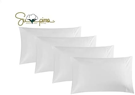 ELINEN 600 Thread Count Supima Cotton Pillowcase Set of 4
