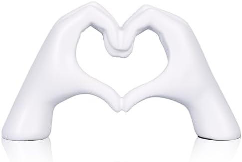 DOVDOV White Heart Hand Statue for Home Decor