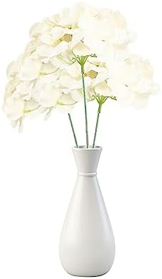 Ymortalize 10 Pcs Fake Hydrangea Artificial Flowers Indoor Beige Silk
