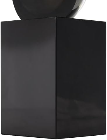 Deco 79 Modern Glass Sculpture with Black Base