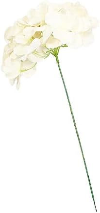 Ymortalize 10 Pcs Fake Hydrangea Artificial Flowers Indoor Beige Silk