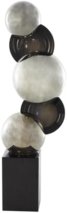 Deco 79 Modern Glass Sculpture with Black Base