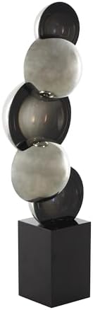 Deco 79 Modern Glass Sculpture with Black Base