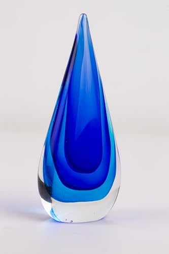Yao Yuan Blue Murano-Style Hand-Blown Glass Statue