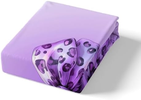 Manfei Bowknot Cheetah Print Sheet Set Twin Size