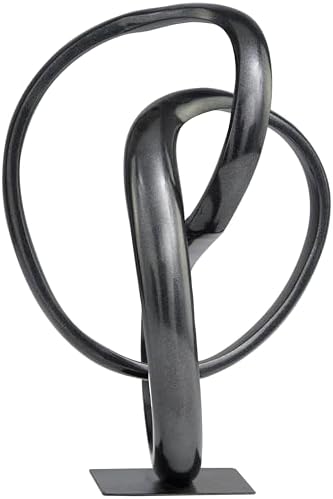 Deco 79 Abstract Sculpture Home Decor Statue Dark Gray 8x7x11