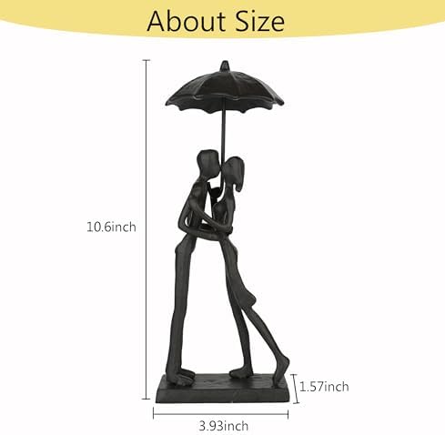 Eternal Love Couple Statue Kissing Under Umbrella 1