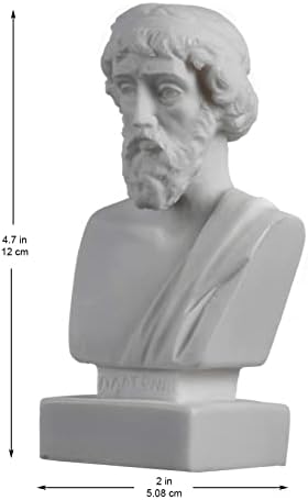 Plato Bust Greek Father of Philosophy Statue Alabaster Handmade