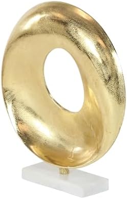 Deco 79 Gold Aluminum Geometric Sculpture with Marble Base