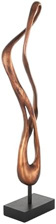 Deco 79 Polystone Abstract Statue with Black Base