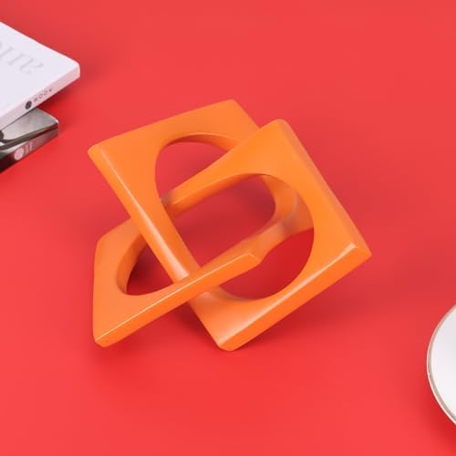 LCCCK Modern Geometric Orange Knot Sculpture Decor