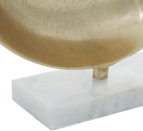 Deco 79 Gold Aluminum Geometric Sculpture with Marble Base