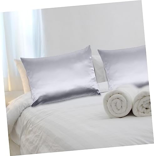 Healifty 2pcs Solid Polyester Pillow Covers with Zipper for Comfort