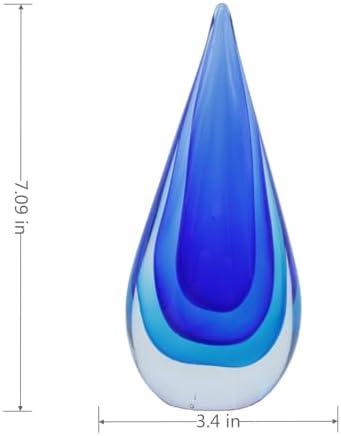Yao Yuan Blue Murano-Style Hand-Blown Glass Statue