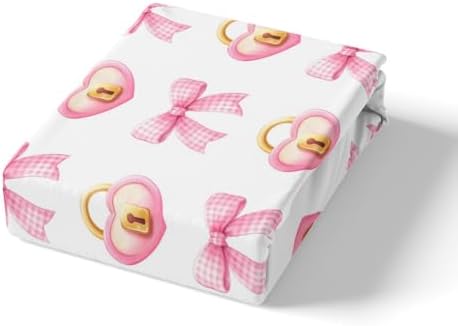 Manfei Love Lock Bed Sheet Set Dreamy Pink Bow Princess Style 1