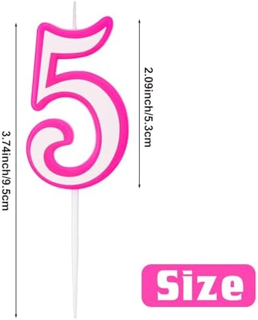 MTLEE Pink Numerals Birthday Candle for Girls Party Decor