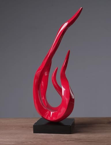 NENBOLEC Abstract Flame Sculpture Decor Polyresin Red 165 Inch Statue