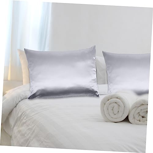 VALICLUD 2Pcs Deep Grey Zipped Pillow Covers for Comfortable Sleep