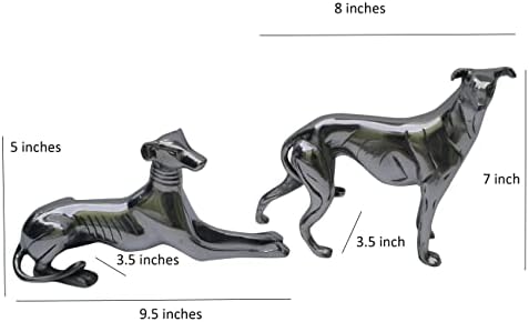 Dog Figurine Greyhound Pair Statue - Unique Home Decor