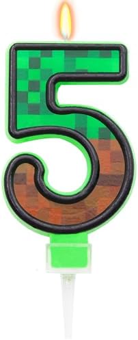 OGnomiFX TNT Themed Birthday Candles Number 5
