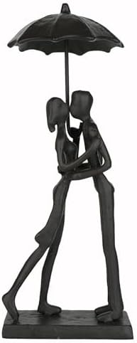 Eternal Love Couple Statue Kissing Under Umbrella 1