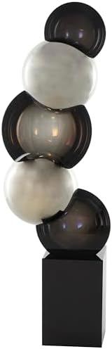 Deco 79 Modern Glass Sculpture with Black Base
