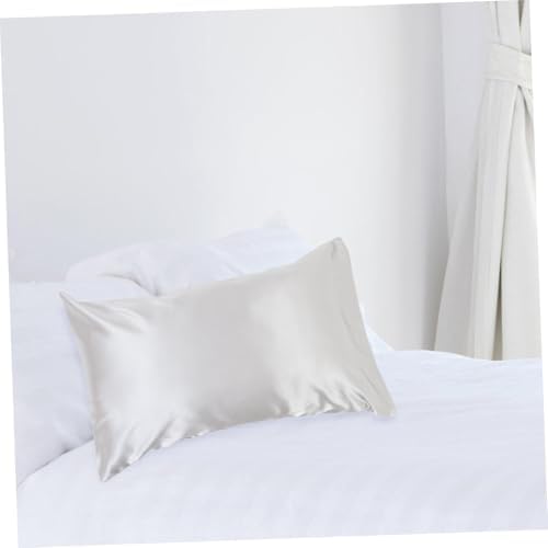 Cabilock Imitation Silk Pillowcase Queen Size Cooling Breathable Light Grey