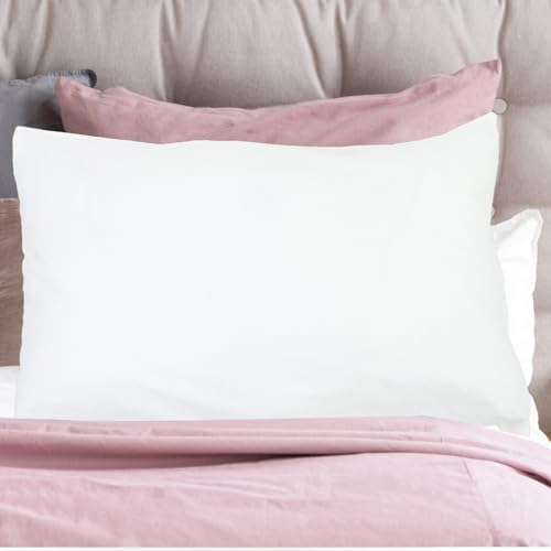 ULTECHNOVO 2Pcs Zipper Pillow Covers Solid Cotton Pillowcase Protectors