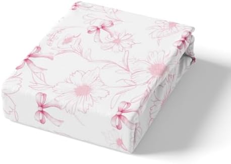 Manfei Pink Bow Fitted Sheet Queen Size Set 1