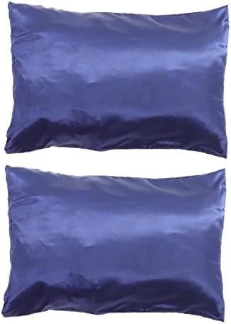 ABOOFAN 2Pcs Imitated Silk Pillowcases Black
