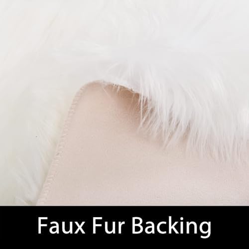 CHITONE Fluffy Faux Fur Rug Mat 2x3ft Sheepskin Floor Cover