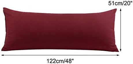 PiccoCasa Body Pillow Covers 20x48 Burgundy Zipper 2 Pack