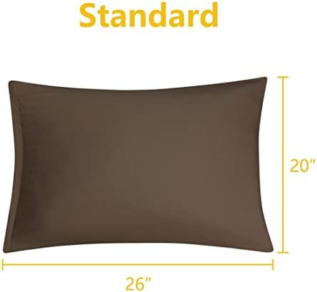 Uxcell Zipper Pillowcases Soft Microfiber 2-Pack Brown
