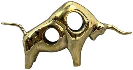 Brass Gold Polished Abstract Bull Sculpture