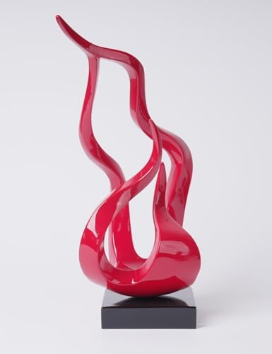 NENBOLEC Abstract Flame Sculpture Decor Polyresin Red 165 Inch Statue