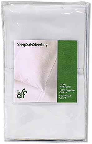 Eco Living Friendly Egyptian Cotton Pillowcases 600 Thread Count King 2 Pack