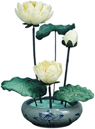 GaRcan Artificial Lotus Bonsai with Ceramic Pot