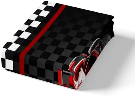 Castle Fairy Red Stripes Plaid Fitted Sheet Set Queen Size