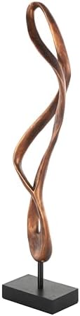 Deco 79 Polystone Abstract Statue with Black Base