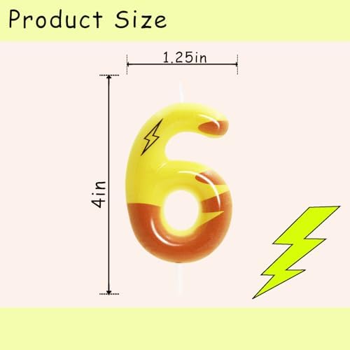 OGnomiFX Lightning Print 6th Birthday Candles