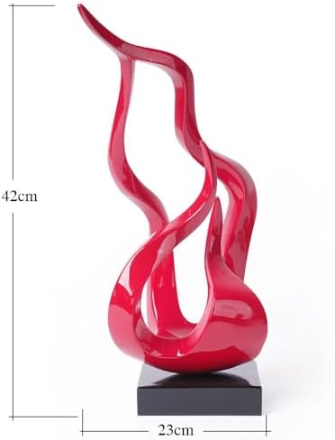 NENBOLEC Abstract Flame Sculpture Decor Polyresin Red 165 Inch Statue