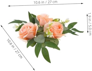 IMIKEYA Artificial Flower Candle Wreath for Pillars