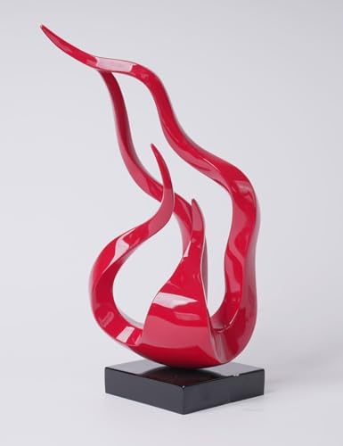 NENBOLEC Abstract Flame Sculpture Decor Polyresin Red 165 Inch Statue