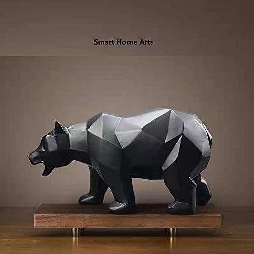 SMRTHMRT Black Bear Geometric Sculpture Statue