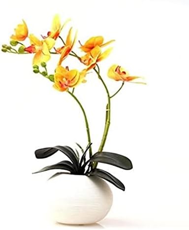Artificial Silk Butterfly Orchid in Ceramic Vase