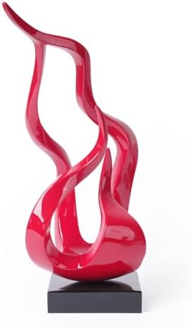 NENBOLEC Abstract Flame Sculpture Decor Polyresin Red 165 Inch Statue