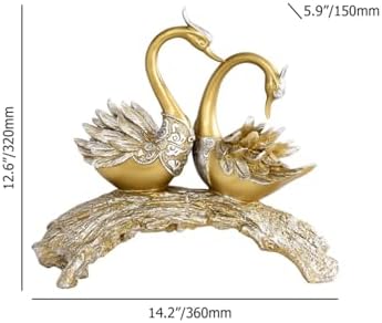 BULUXE 142 Inch Gold Couple Swan Sculpture