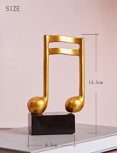 HAUCOZE Amoy-Art 3pcs Music Note Sculpture Gold 19cm