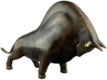 Abstract Brass Bison Statue Brown Goodwin-11