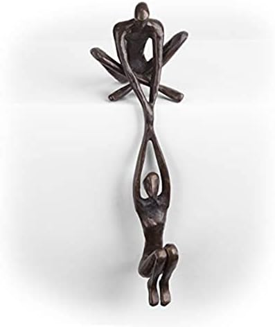 Danya B ZD16169 Bronze Sculpture Man Lifting Woman Shelf Decor